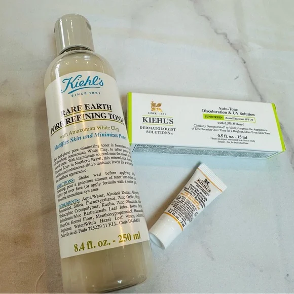 NWT Kiehl’s Rare Earth Pore Refining Tonic + 2 Samples (Eye Serum & Auto-Tone) - Picture 3 of 3